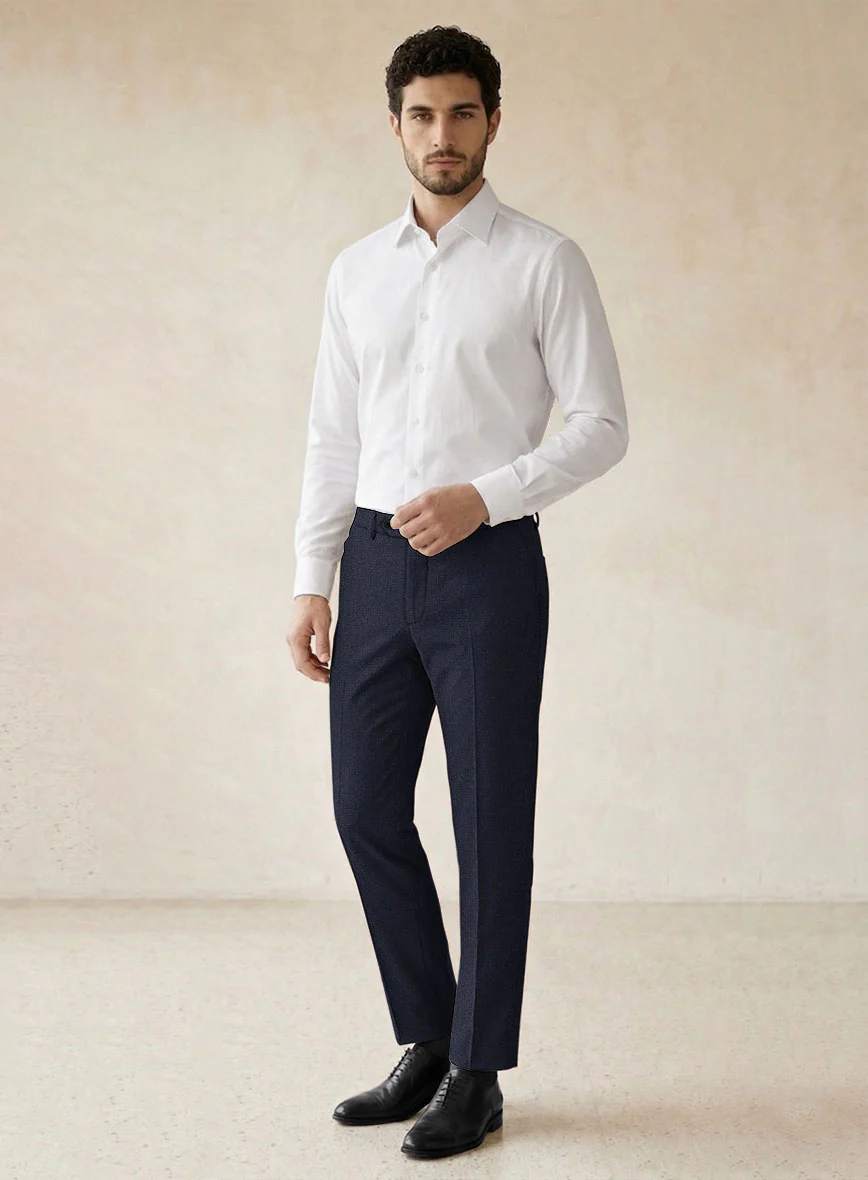 Scabal Sapphire Yaime Blue Wool Pants - Image 3