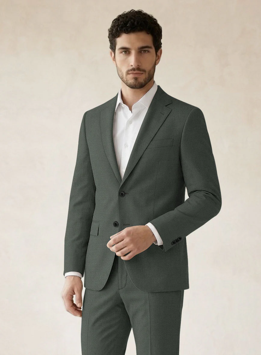 Scabal Seaweed Green Wool Suit - Image 4
