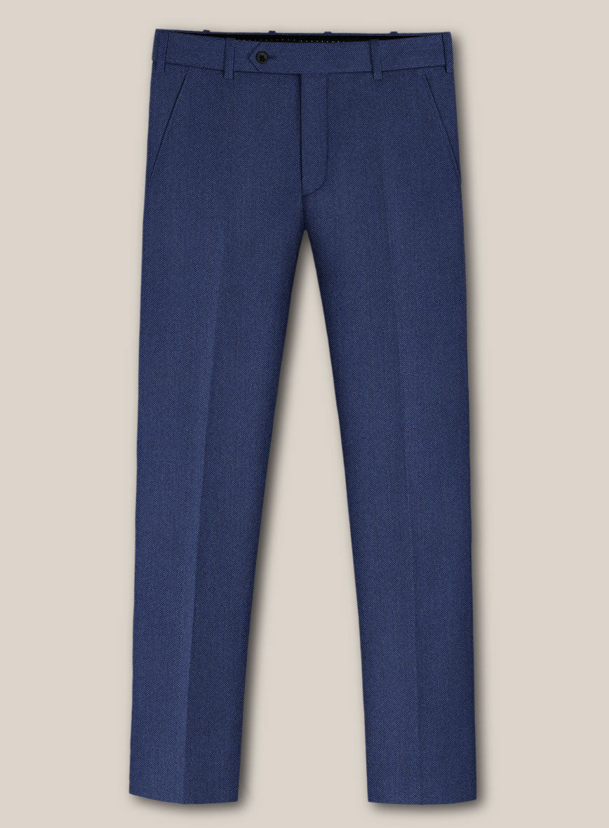 Scabal Siano Herringbone Blue Wool Suit - Image 4