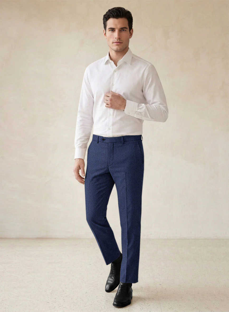 Scabal Siano Herringbone Blue Wool Suit - Image 6