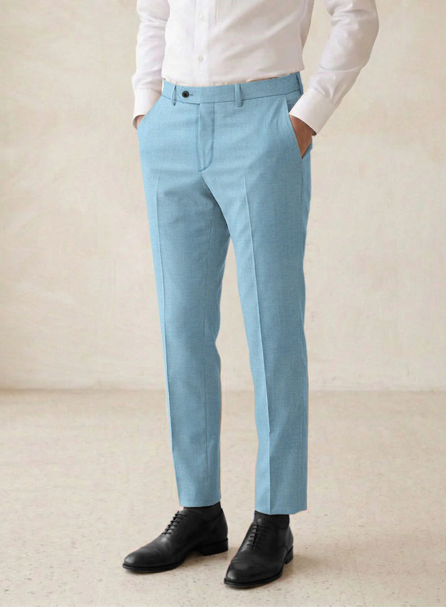 Scabal Sky Blue Wool Suit - Image 6