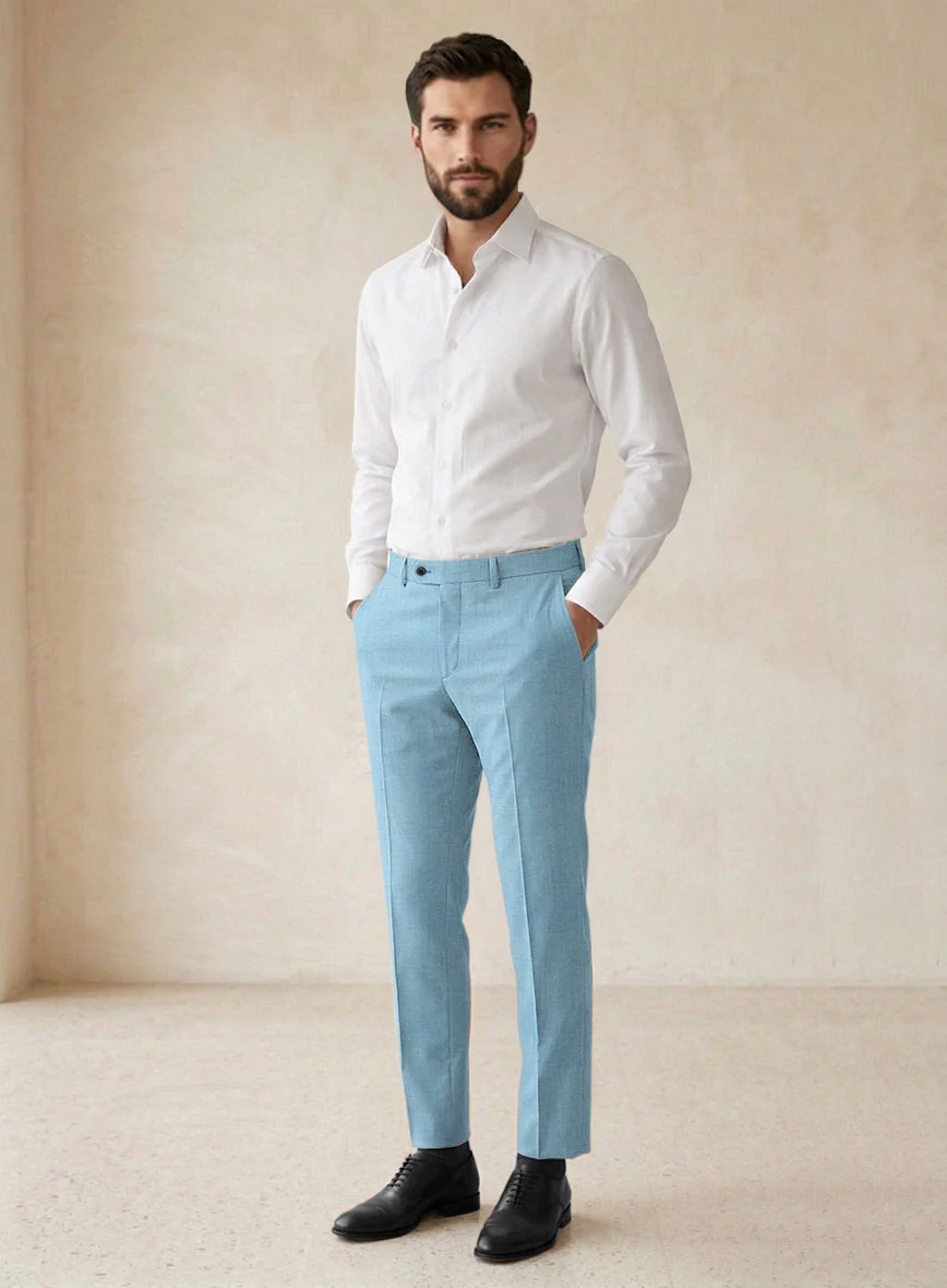 Scabal Sky Blue Wool Suit - Image 7