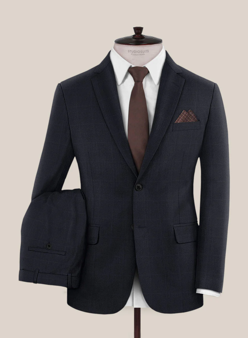 Scabal Sval Windowpane Blue Wool Suit - Image 2
