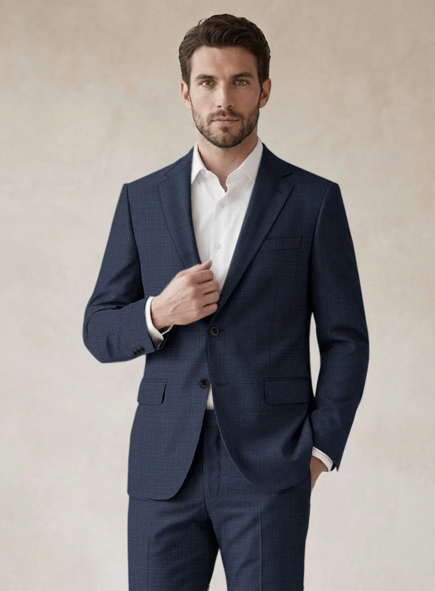 Scabal Tasar Pinhead Blue Wool Jacket - Image 2
