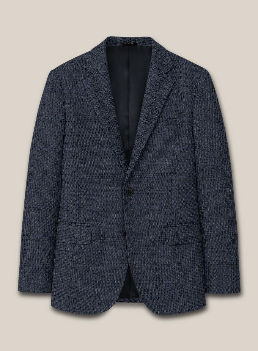 Scabal Tornado Checks Blue Wool Suit - Image 2