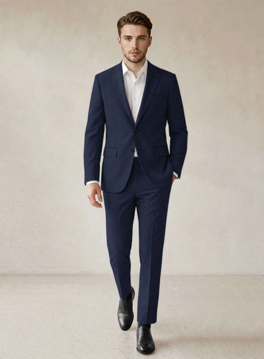 Scabal Tornado Oili Blue Wool Suit