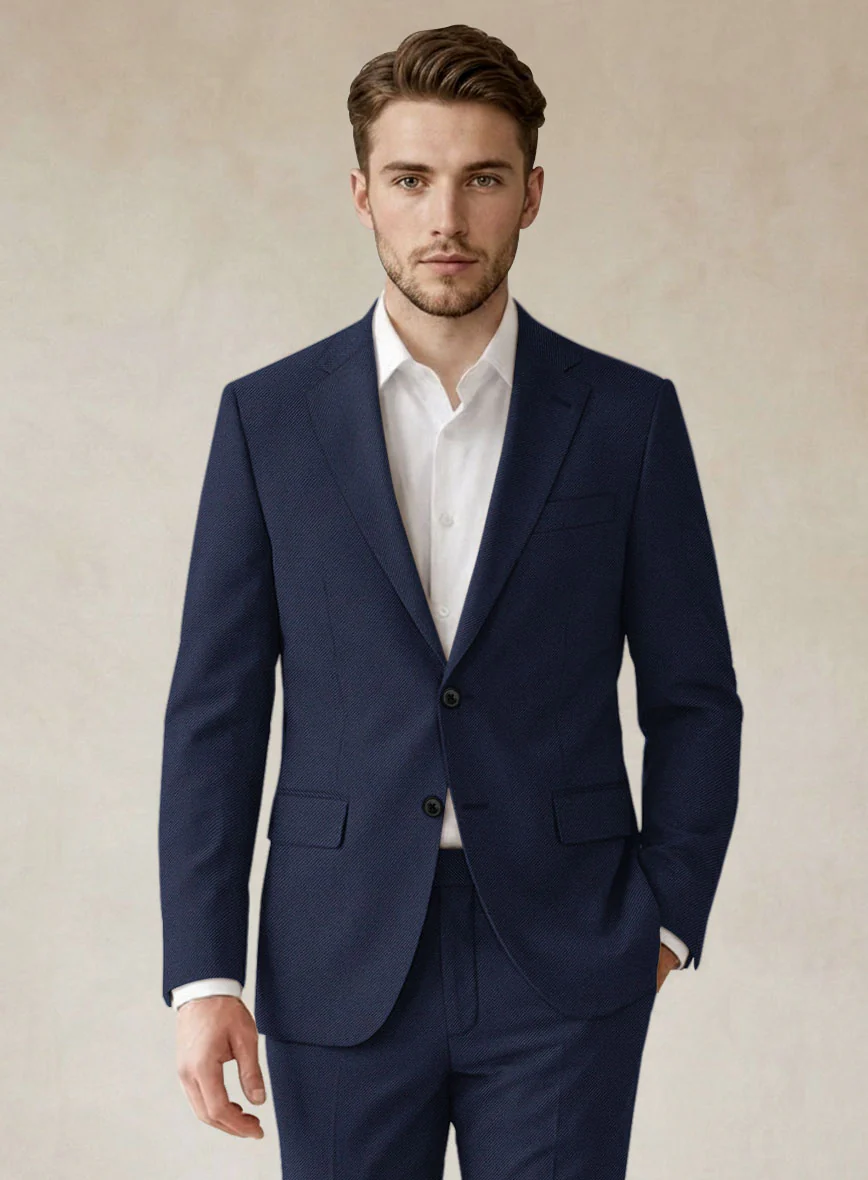 Scabal Tornado Oili Blue Wool Suit - Image 3