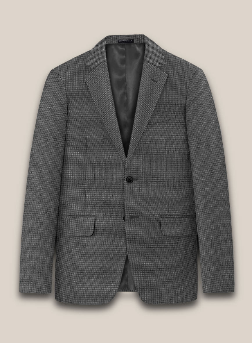 Scabal Tornado Pin Check Black Wool Suit - Image 4
