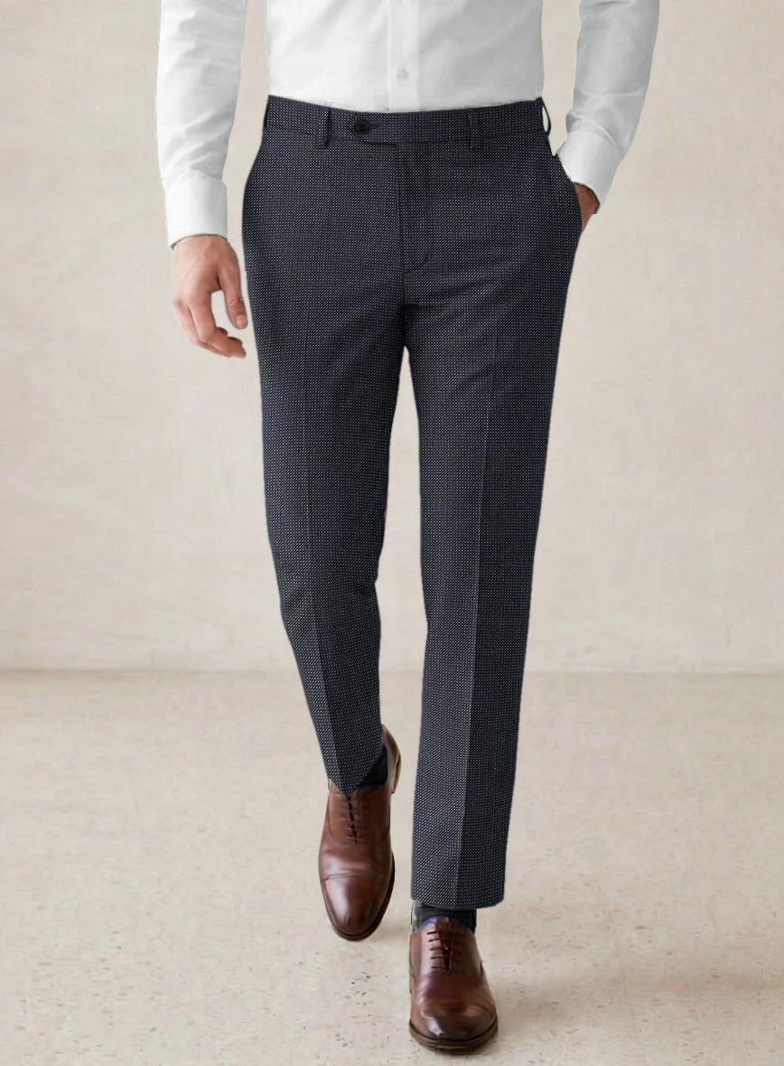 Scabal Tornado Pin Check Blue Wool Suit - Image 6