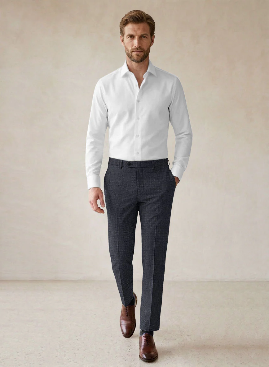 Scabal Tornado Pin Check Blue Wool Suit - Image 7