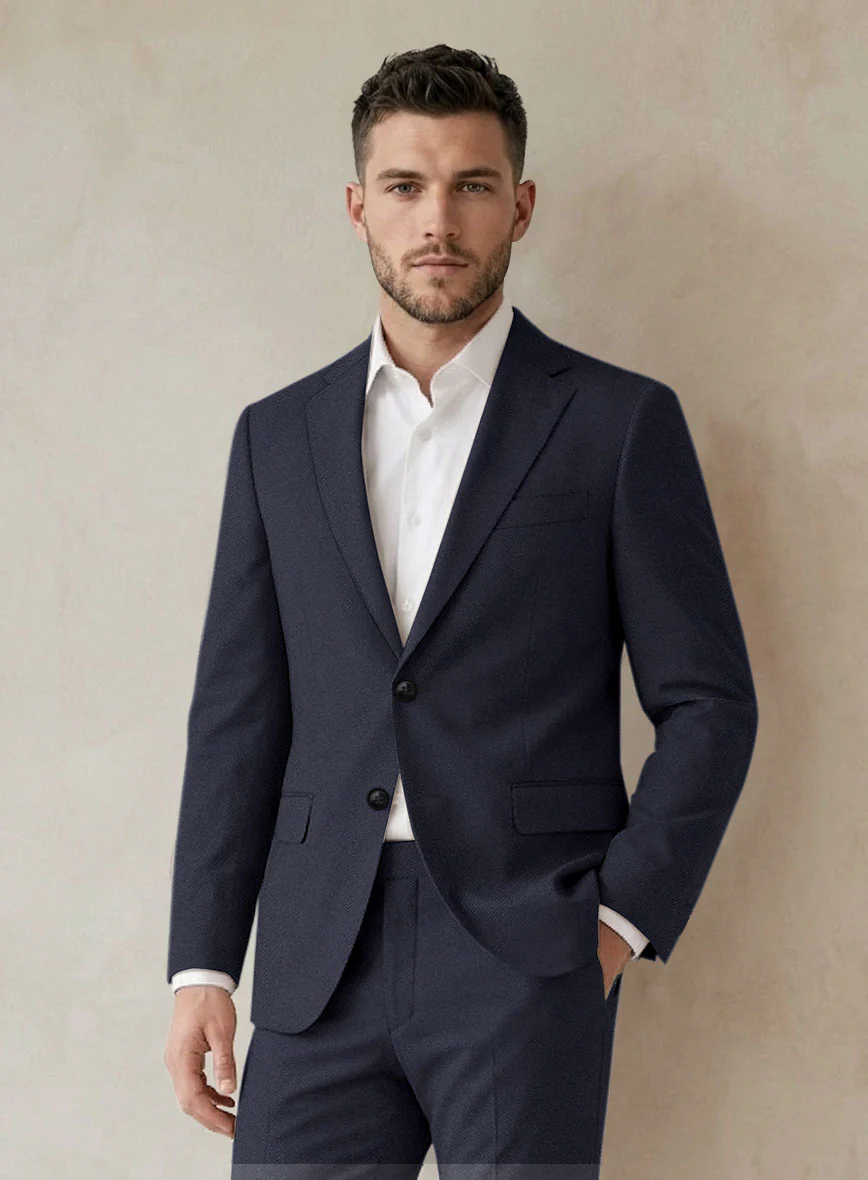 Scabal Tornado Rez Blue Wool Suit - Image 3