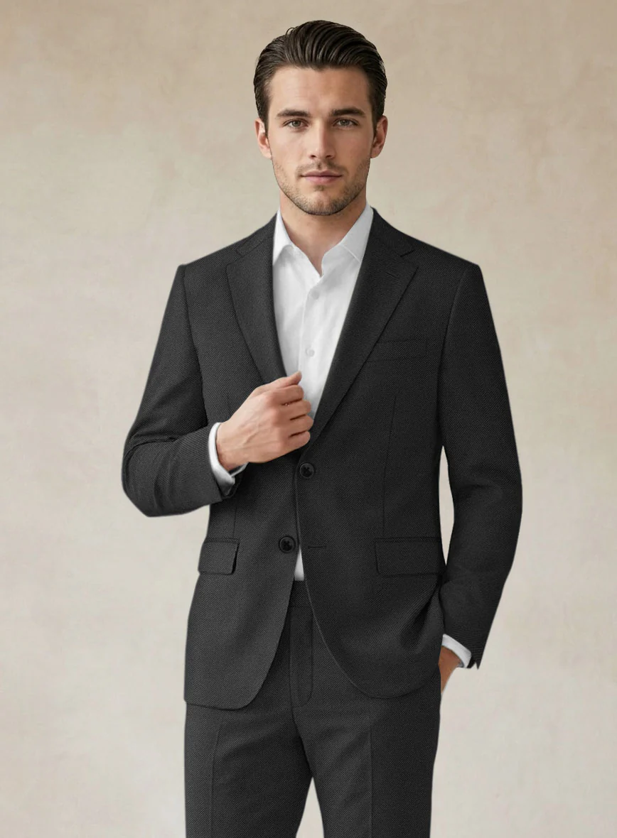 Scabal Tornado Shico Black Wool Suit - Image 4
