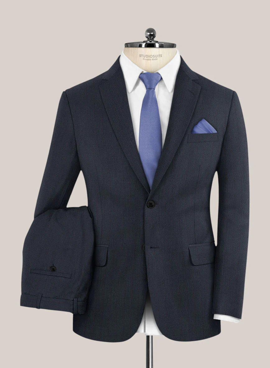 Scabal Tornado Stripes Midnight Blue Wool Suit - Image 2