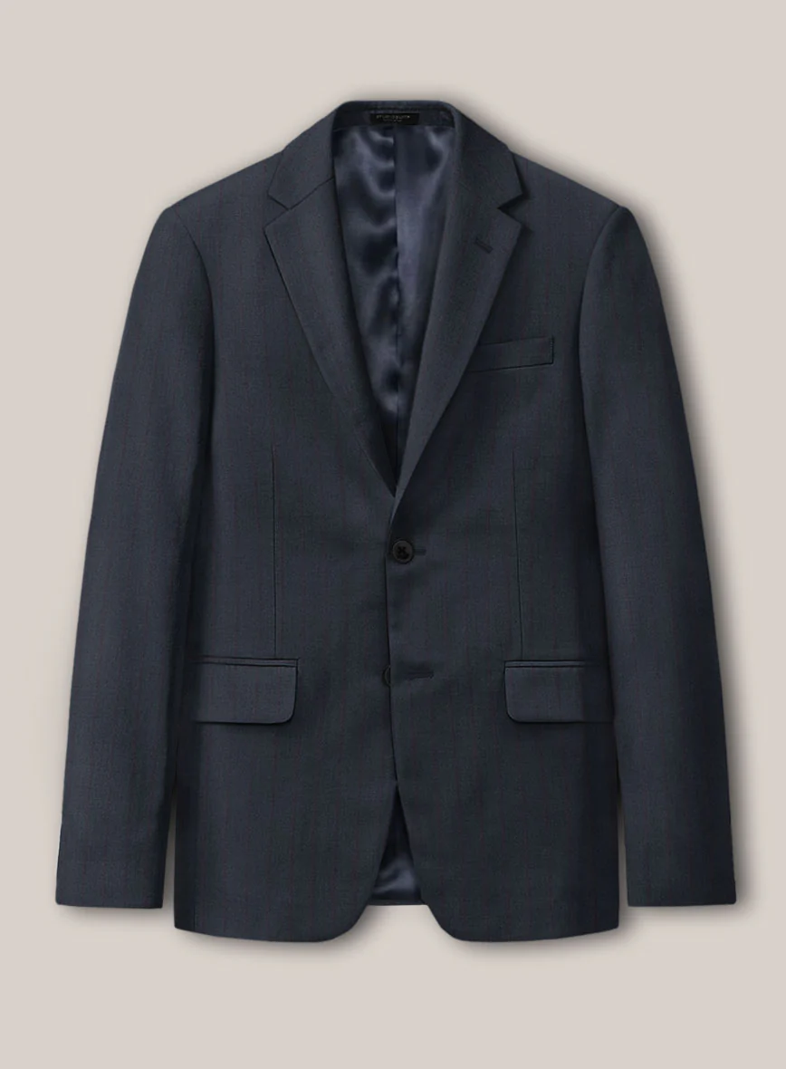 Scabal Tornado Stripes Midnight Blue Wool Suit - Image 4