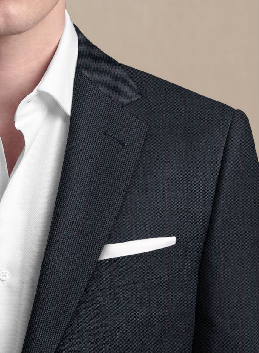 Scabal Tornado Stripes Midnight Blue Wool Suit - Image 5