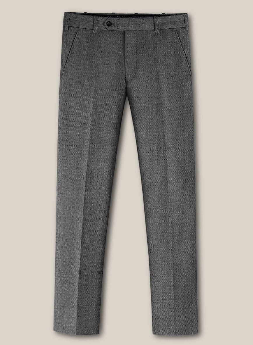 Scabal Tornado Twill Gray Blue Wool Pants - Image 2
