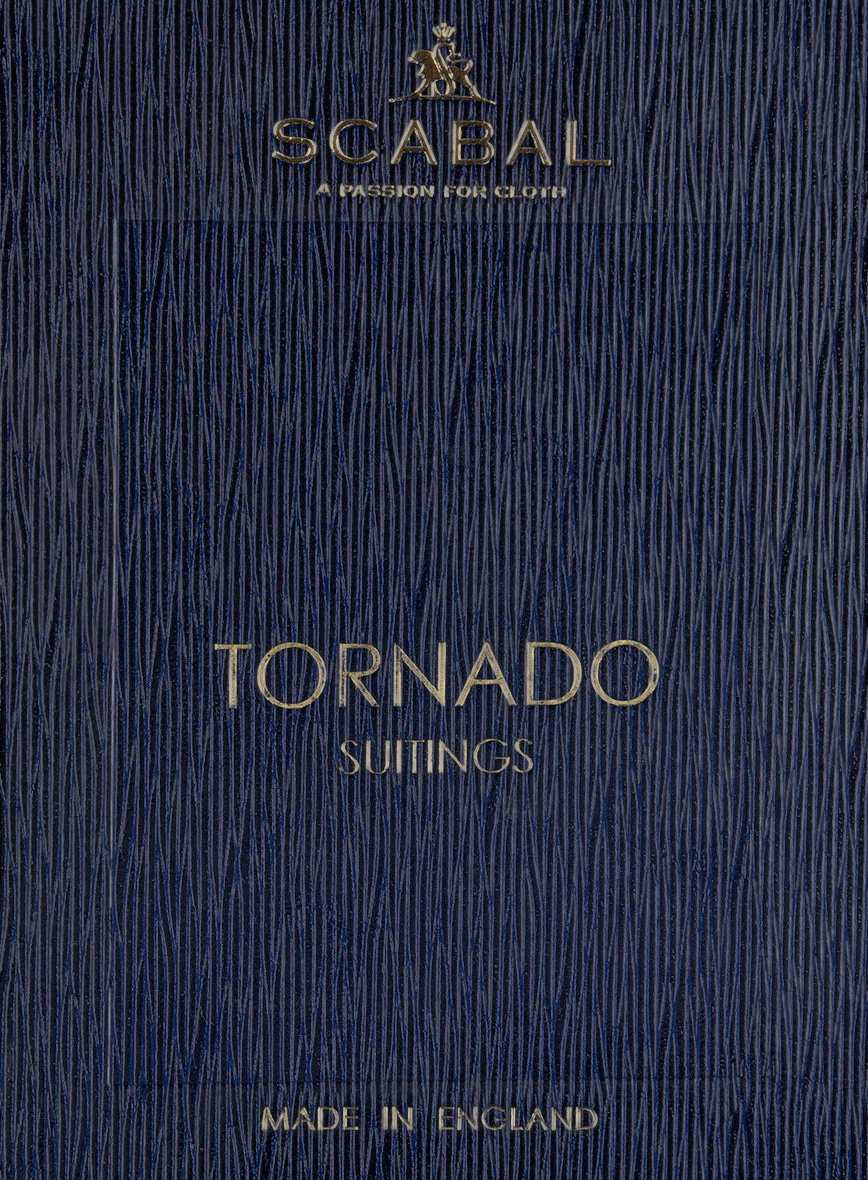Scabal Tornado Twill Gray Blue Wool Pants - Image 5