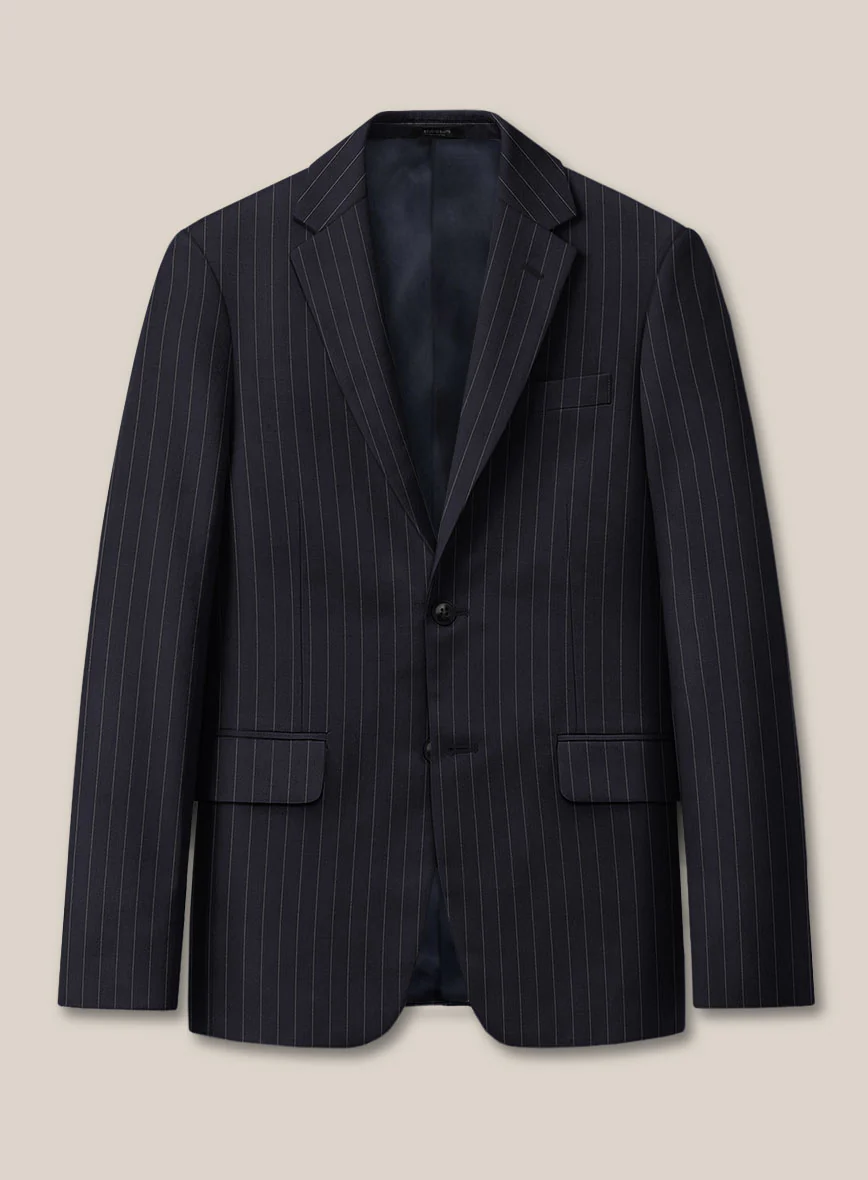 Scabal Vredlo Stripe Blue Wool Suit - Image 5