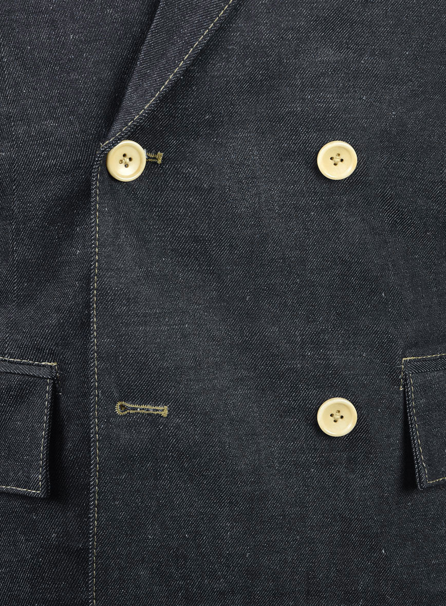 Selvedge Denim Double Breasted Blazer - Image 3