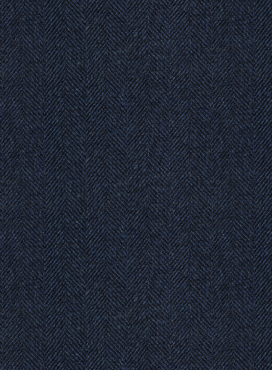 Showman Blue Herringbone Tweed Double Breasted Suit - Image 7