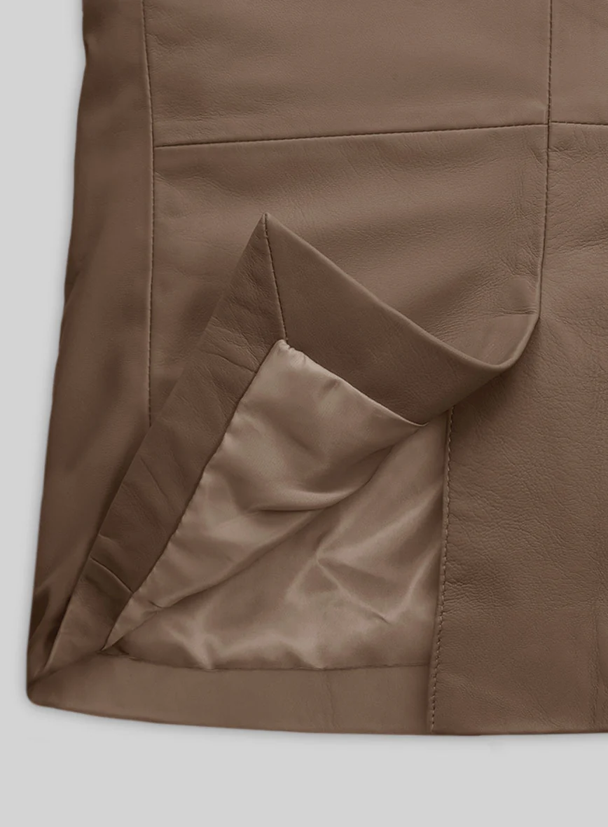 King Brown Lambskin Leather Blazer - Image 3
