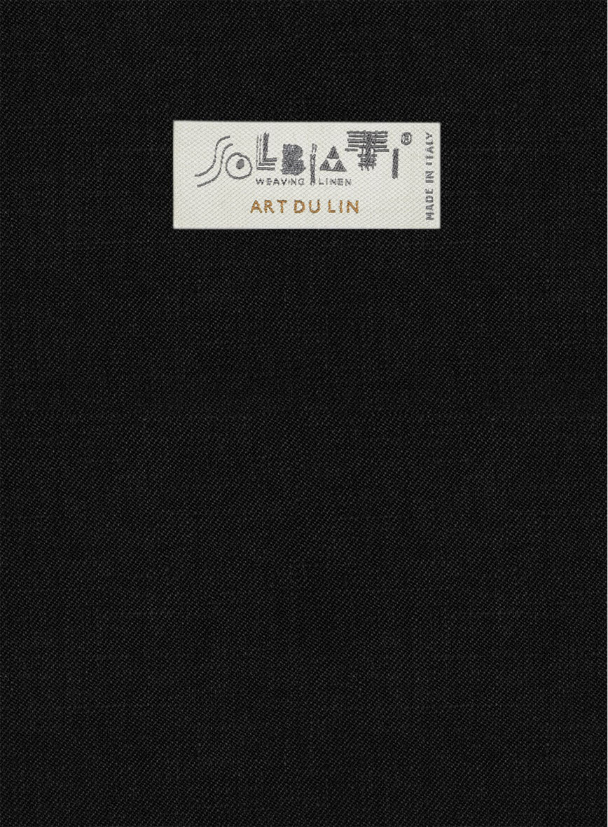 Solbiati Art Du Lin Black Linen Jacket - Image 3