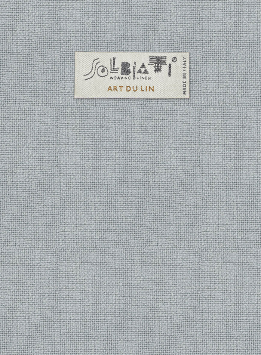 Solbiati Art Du Lin Blue Gray Linen Pants - Image 4