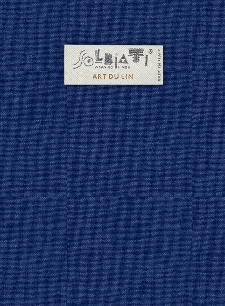 Solbiati Art Du Lin Cobalt Blue Linen Pants - Image 4