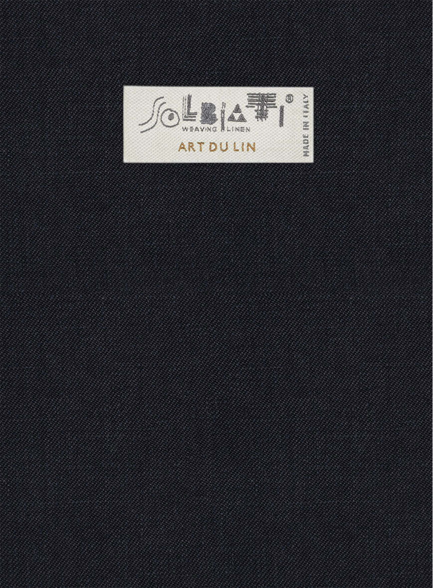 Solbiati Art Du Lin Dark Blue Linen Jacket - Image 3