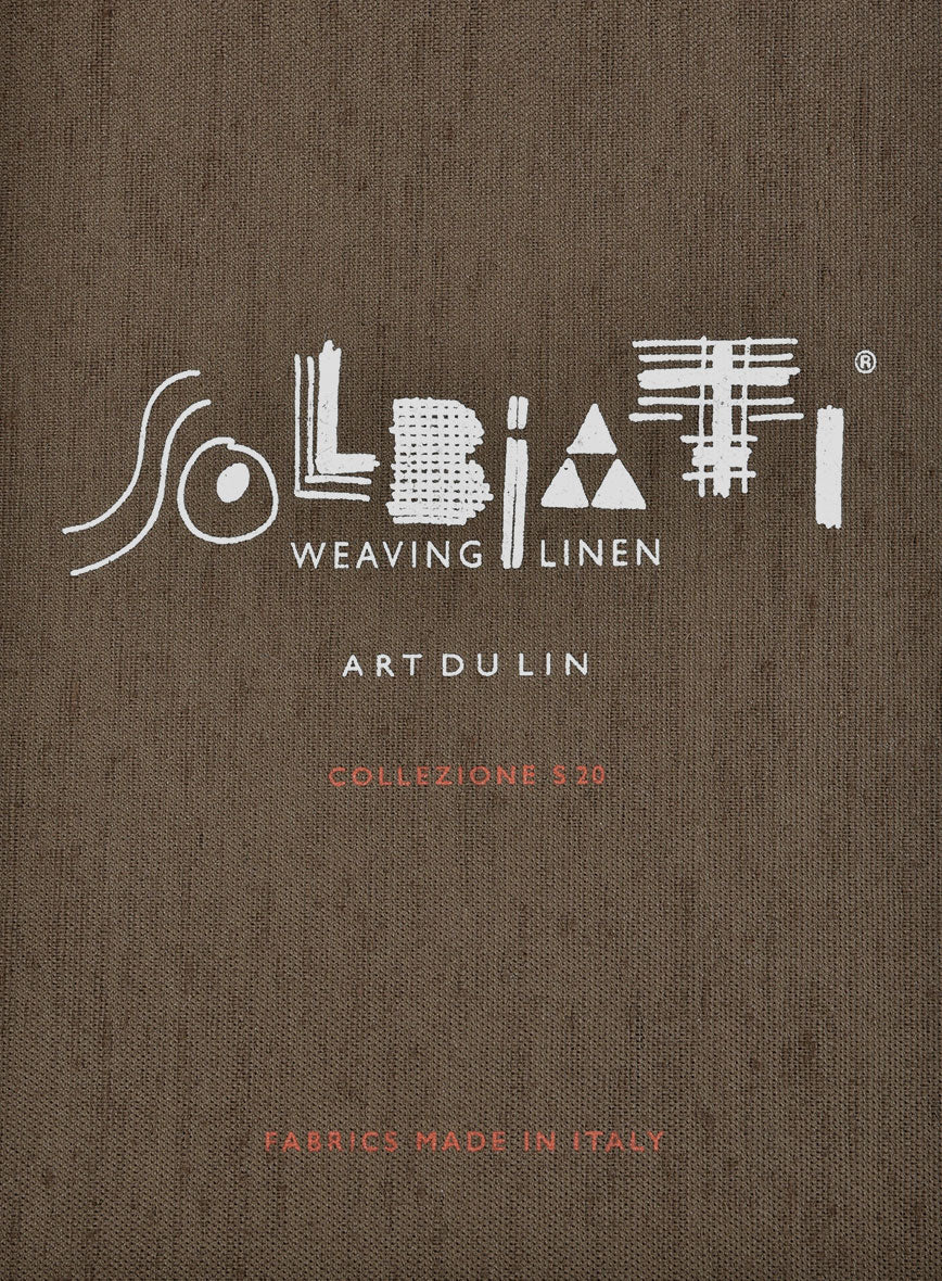 Solbiati Art Du Lin Dark Pastel Blue Linen Pants - Image 5
