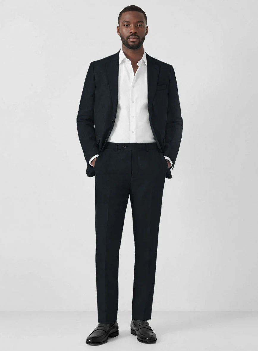 Solbiati Art Du Lin Deep Blue Linen Suit