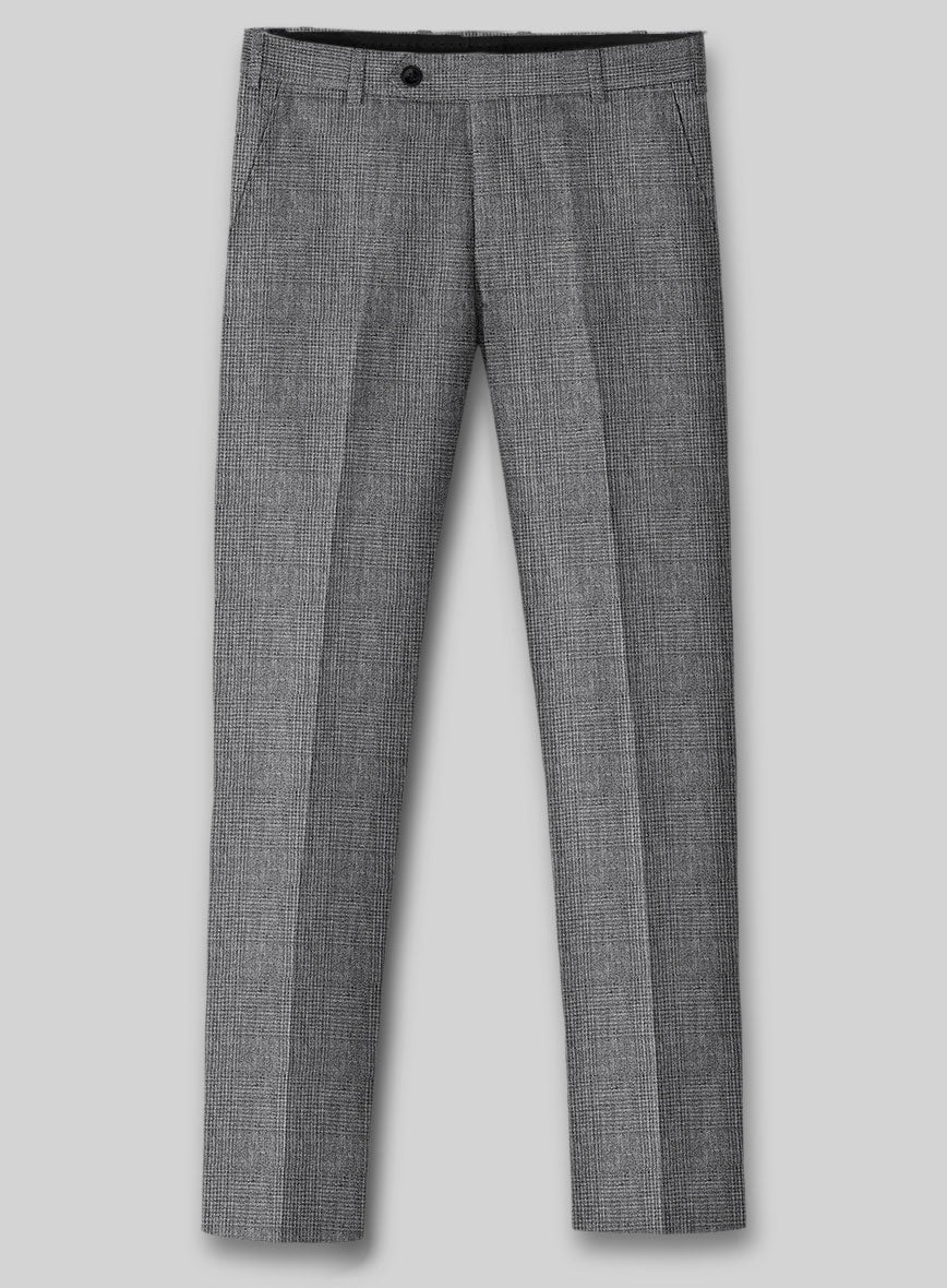 Solbiati Blue Gray Check Linen Pants - Image 3