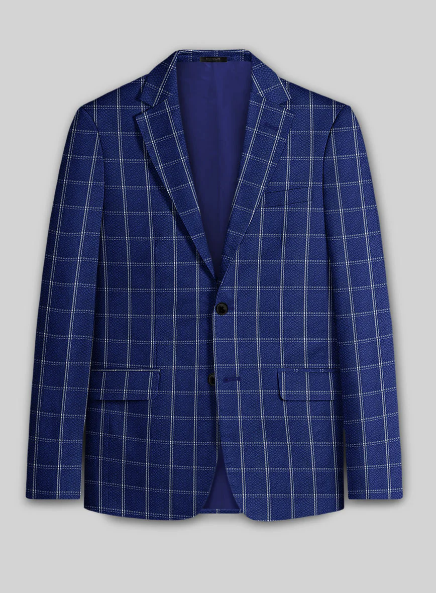 Solbiati Cobalt Blue Checks Seersucker Suit - Image 2