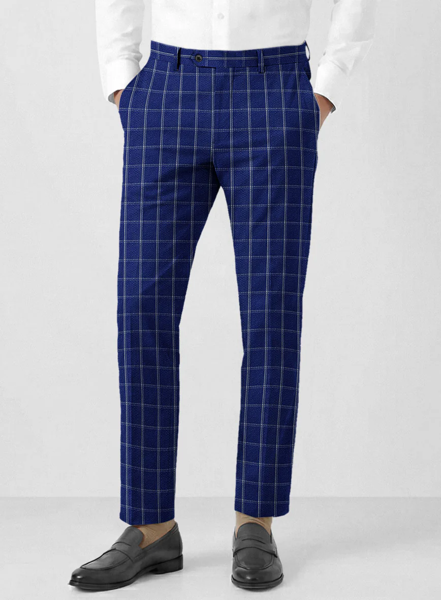 Solbiati Cobalt Blue Checks Seersucker Suit - Image 6