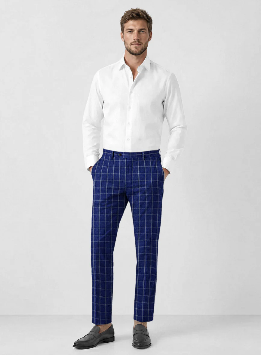 Solbiati Cobalt Blue Checks Seersucker Suit - Image 7