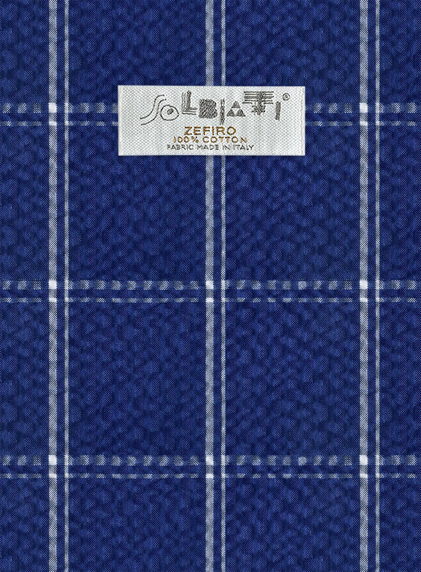 Solbiati Cobalt Blue Checks Seersucker Suit - Image 8