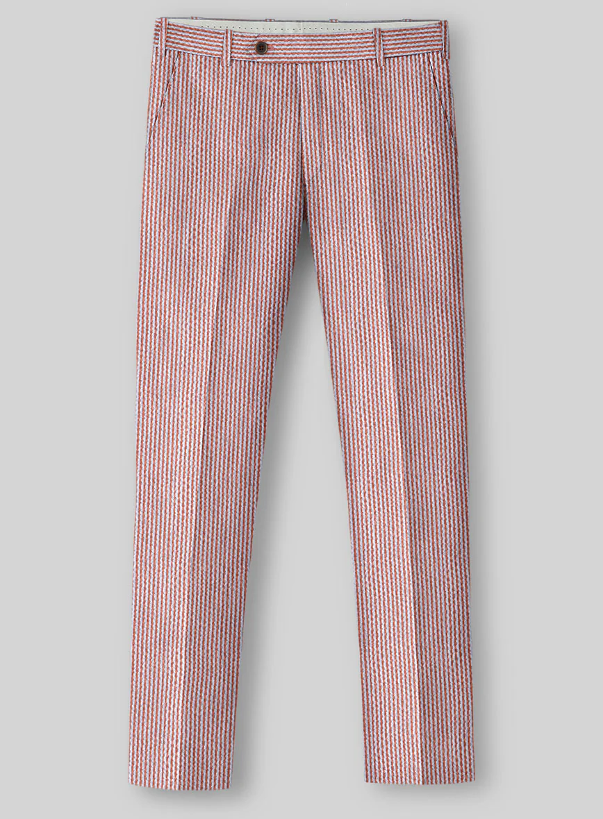 Solbiati Coral Red Seersucker Suit - Image 5