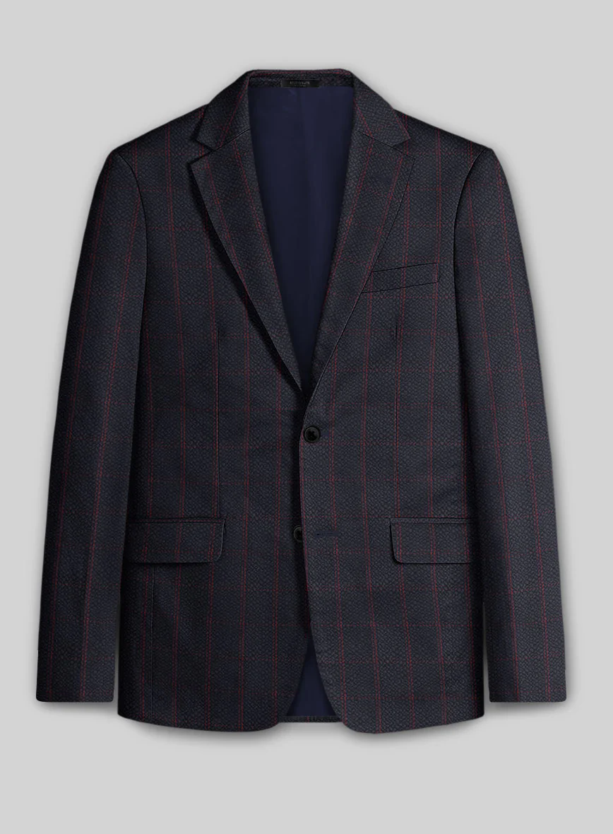 Solbiati Dark Blue Checks Seersucker Jacket