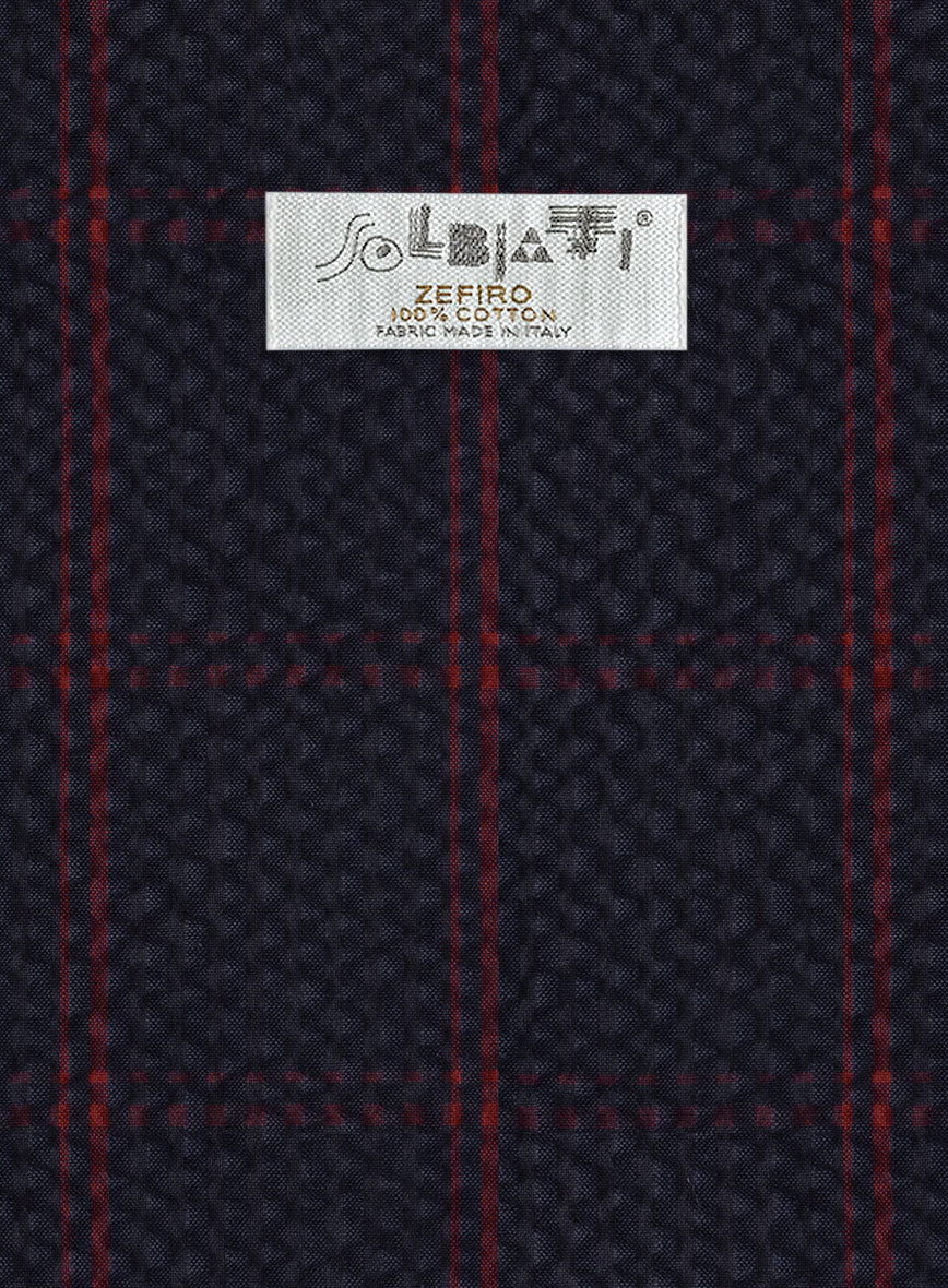 Solbiati Dark Blue Checks Seersucker Jacket - Image 3