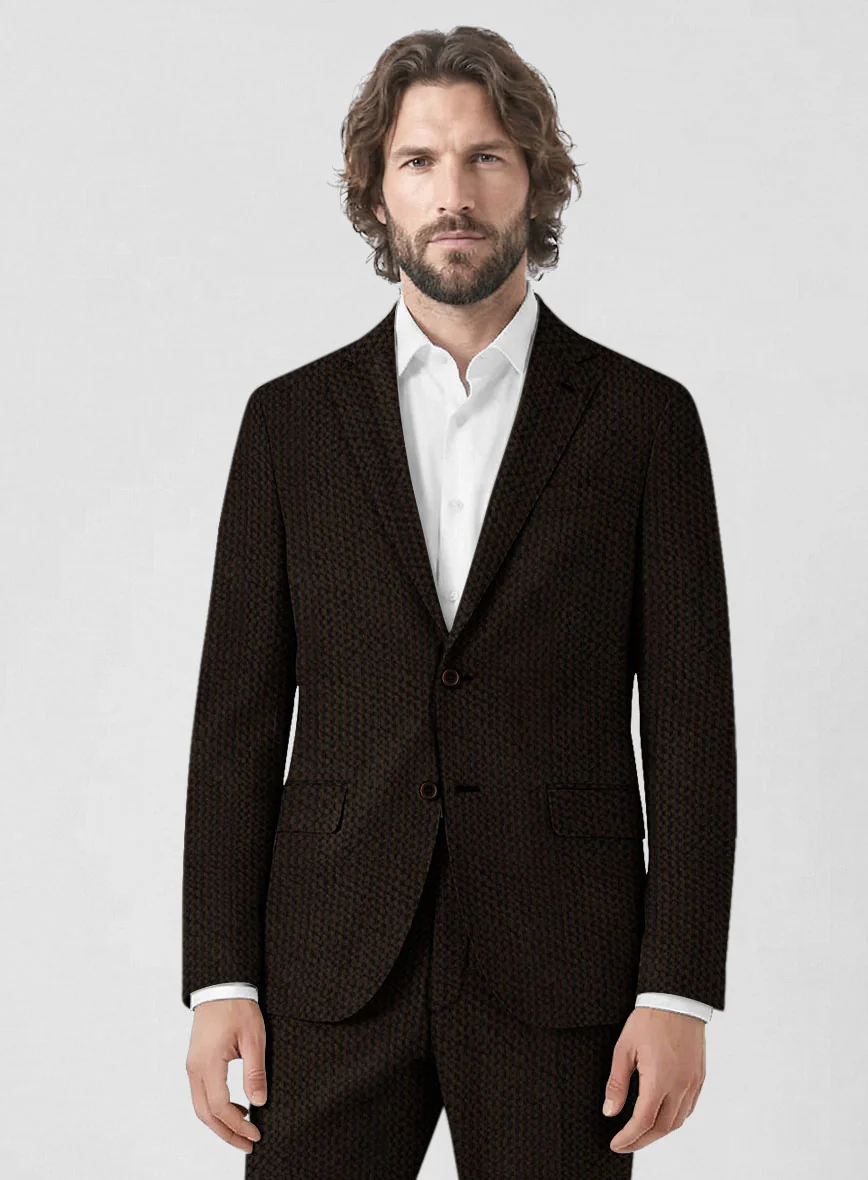 Solbiati Dark Brown Seersucker Jacket - Image 2