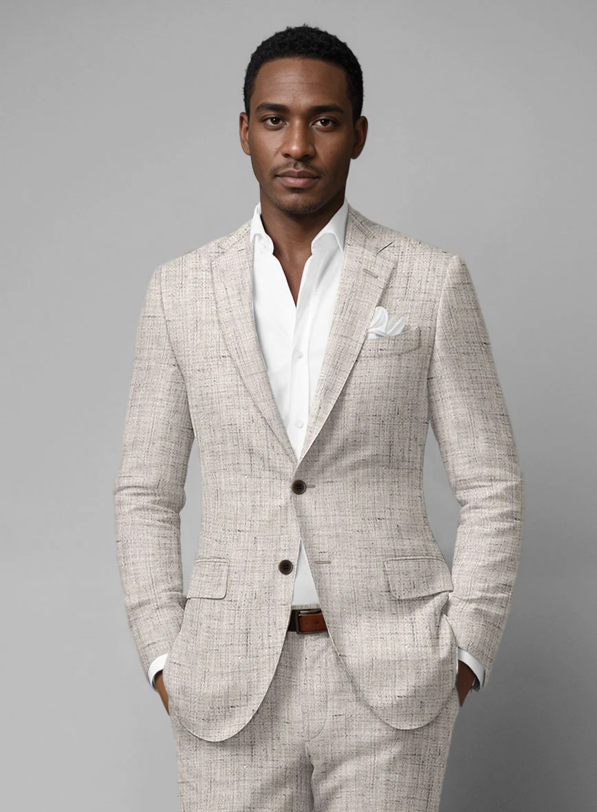 Solbiati Earthweave Brown Linen Jacket - Image 2
