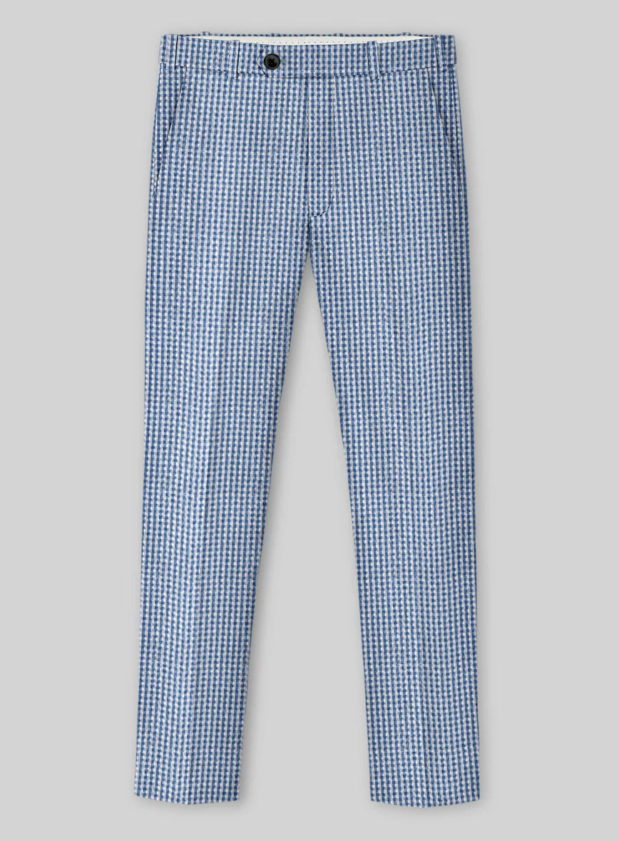 Solbiati Gingham Blue Seersucker Suit - Image 5