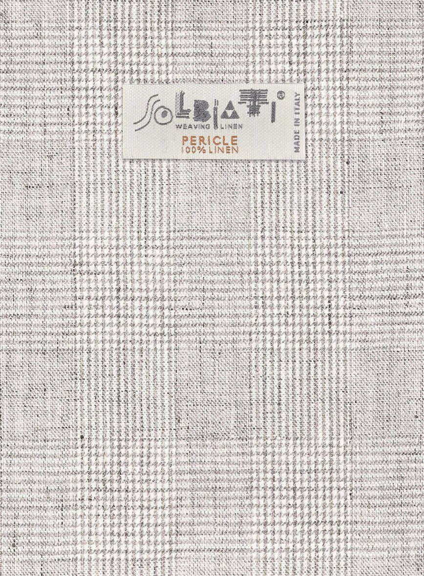 Solbiati Light Beige Check Linen Jacket - Image 3