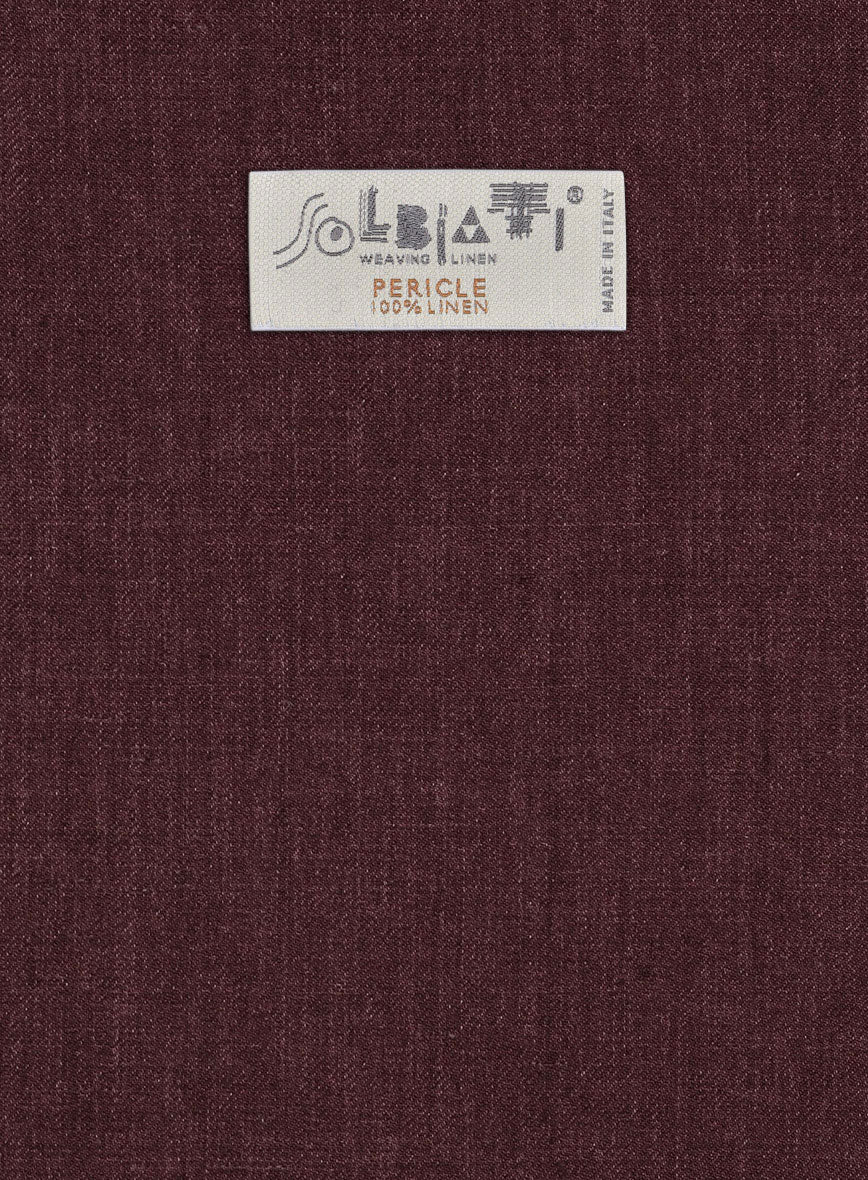 Solbiati Pericle Wine Linen Pants - Image 4