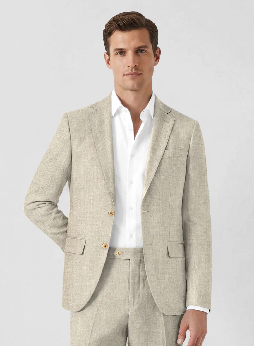 Solbiati Stone Beige Linen Jacket - Image 2