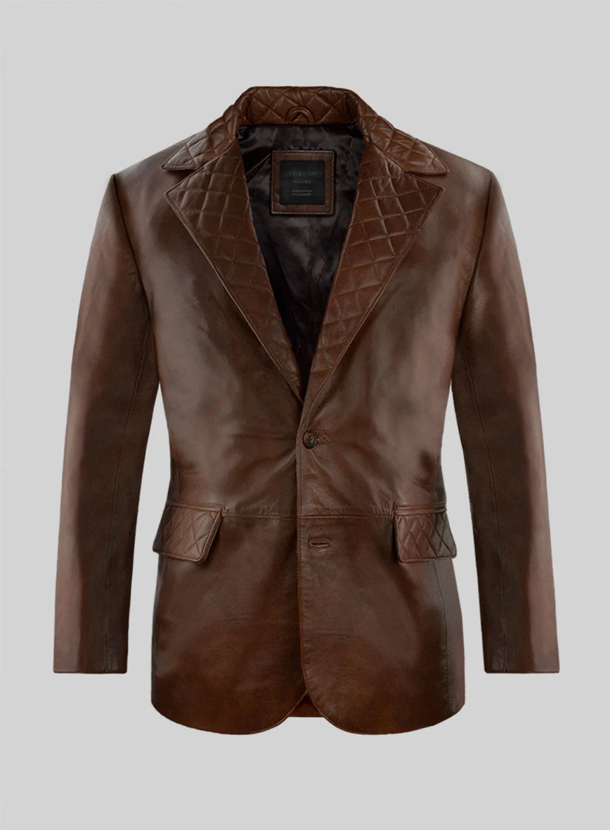 Spanish Brown Harper Leather Blazer