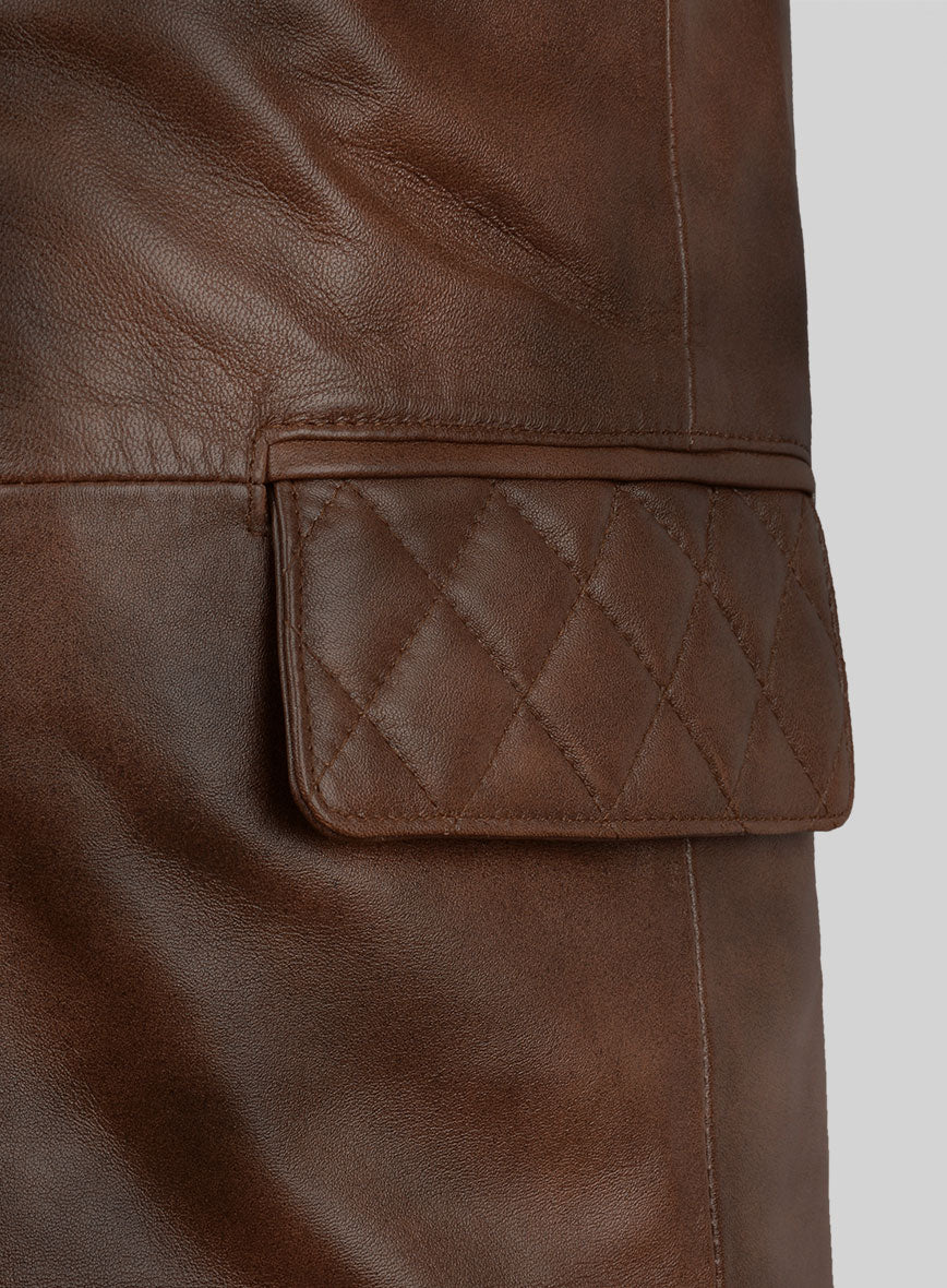 Spanish Brown Harper Leather Blazer - Image 4