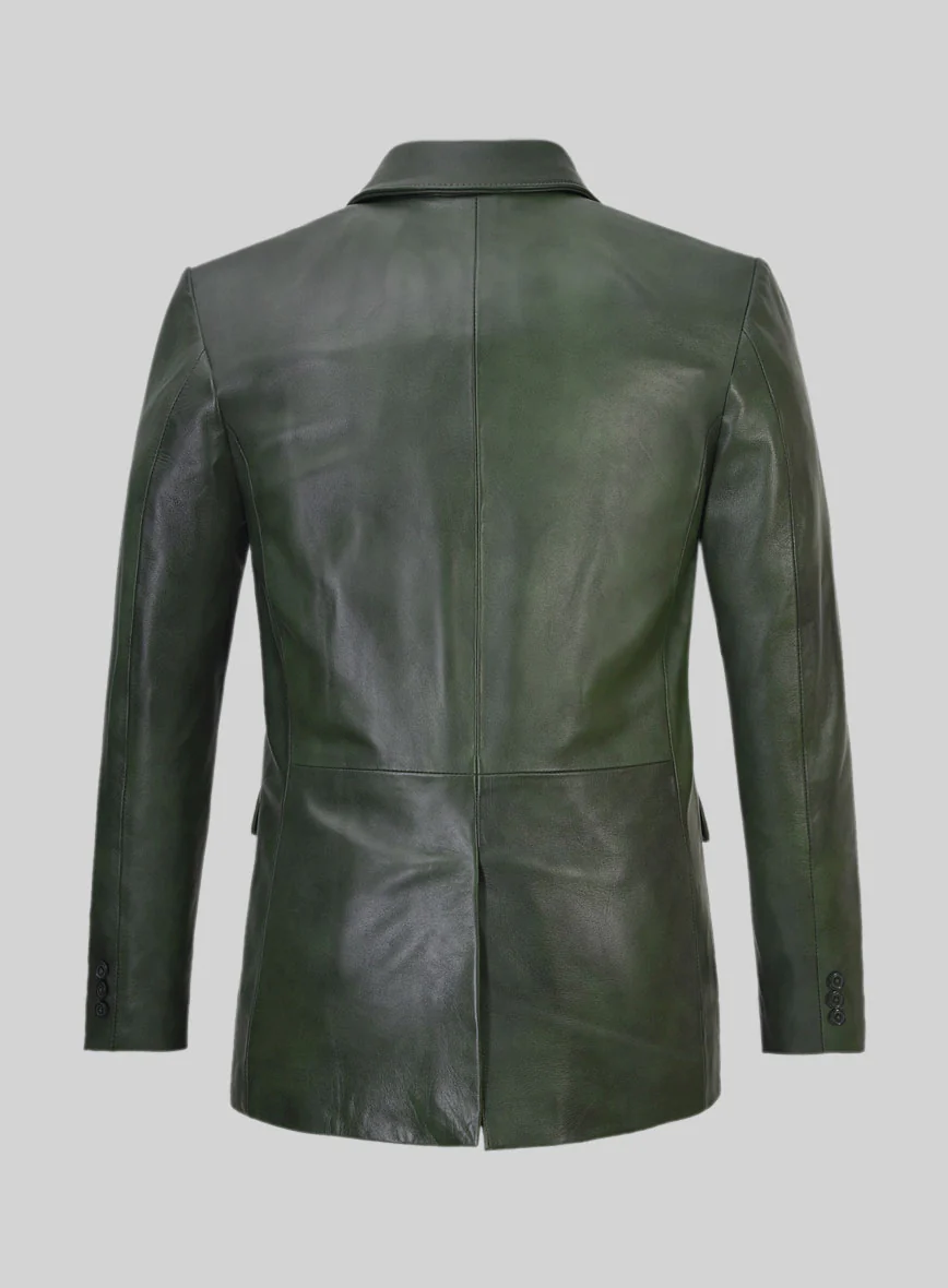 Spanish Green Leather Blazer - Image 2
