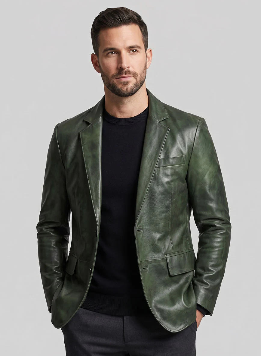 Spanish Green Leather Blazer - Image 6