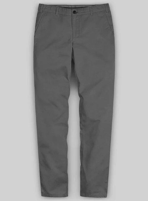 Washed Stretch Summer Gray Chino Pants